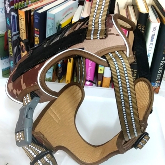 BROWN CAMOUFLAGE TACTICAL DOG HARNESS REFLECTIVE TRAINING VEST SIZE LARGE NWT - Picture 6 of 8